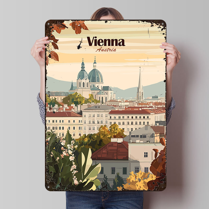 Retro Gaming Vienna - Vienna Austria Cityscape Travel Poster Customized