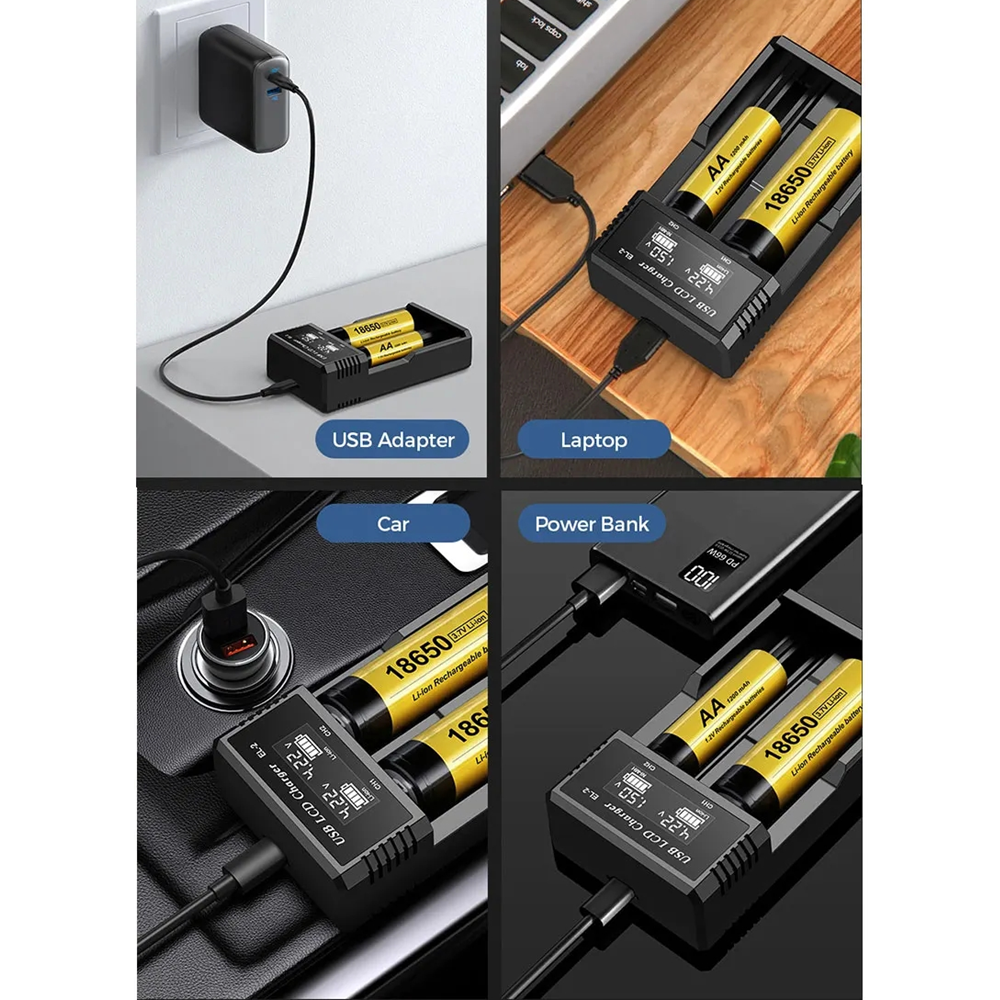 Rechargeable Battery Aa - USB LCD Battery Smart Charger 1