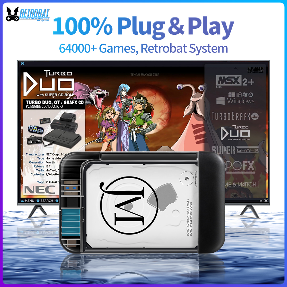 Retro Gaming Gadgets - RETROBAT Portable 500G Gaming HDD Consoles