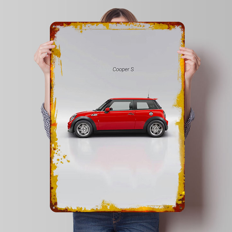 Retro Gaming Uk - UK Car Cooper S Tinplate Poster