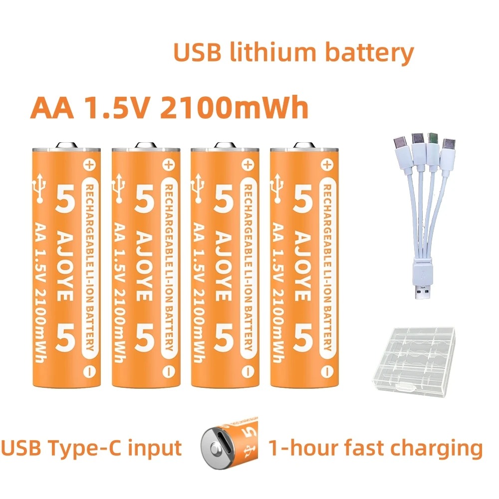 Rechargeable Battery Aa - Fast Charging 1.5V 2100mWh AA Rechargeable