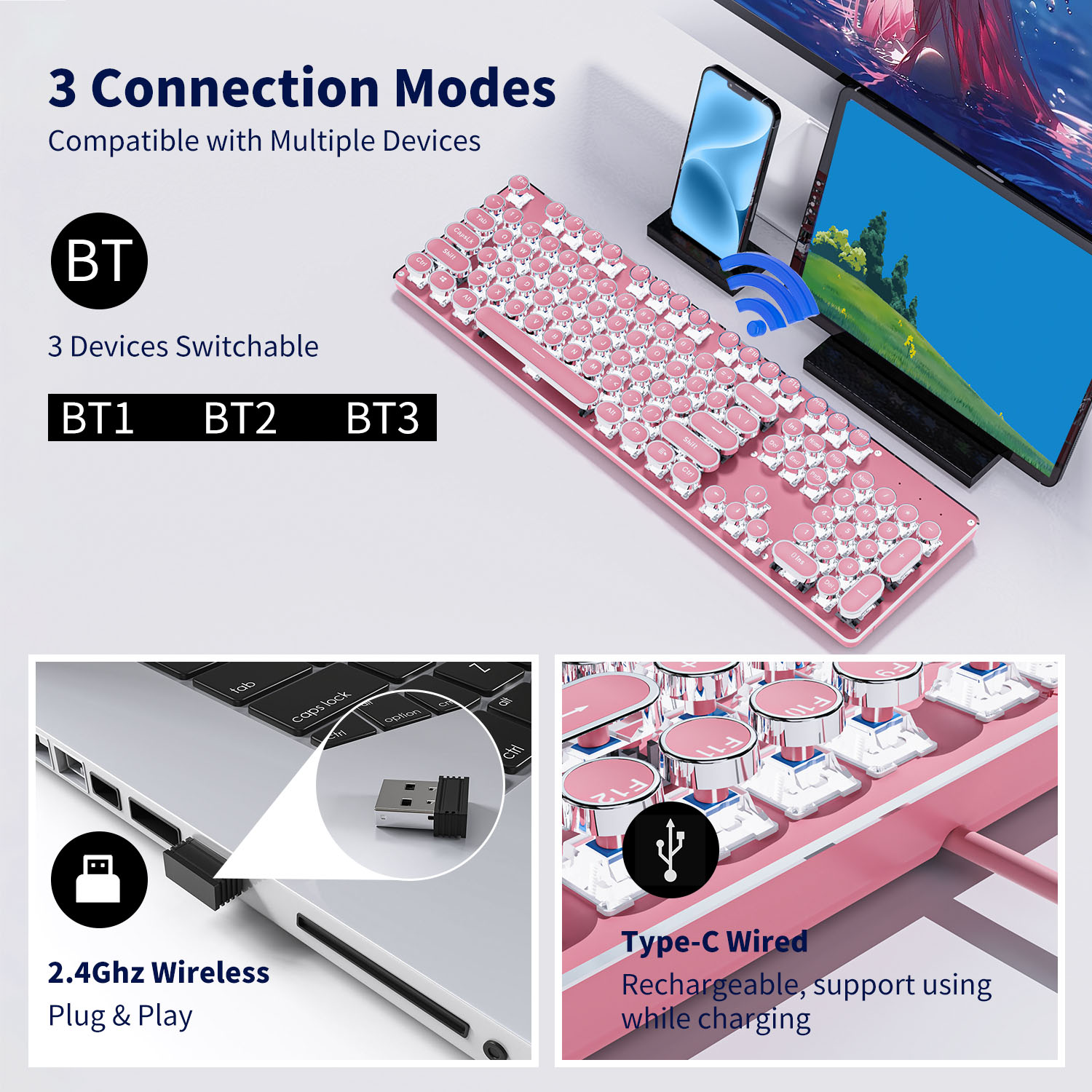 EWEADN TK950 Tri-Mode Ergonomi - Retro Gaming Mac review and price