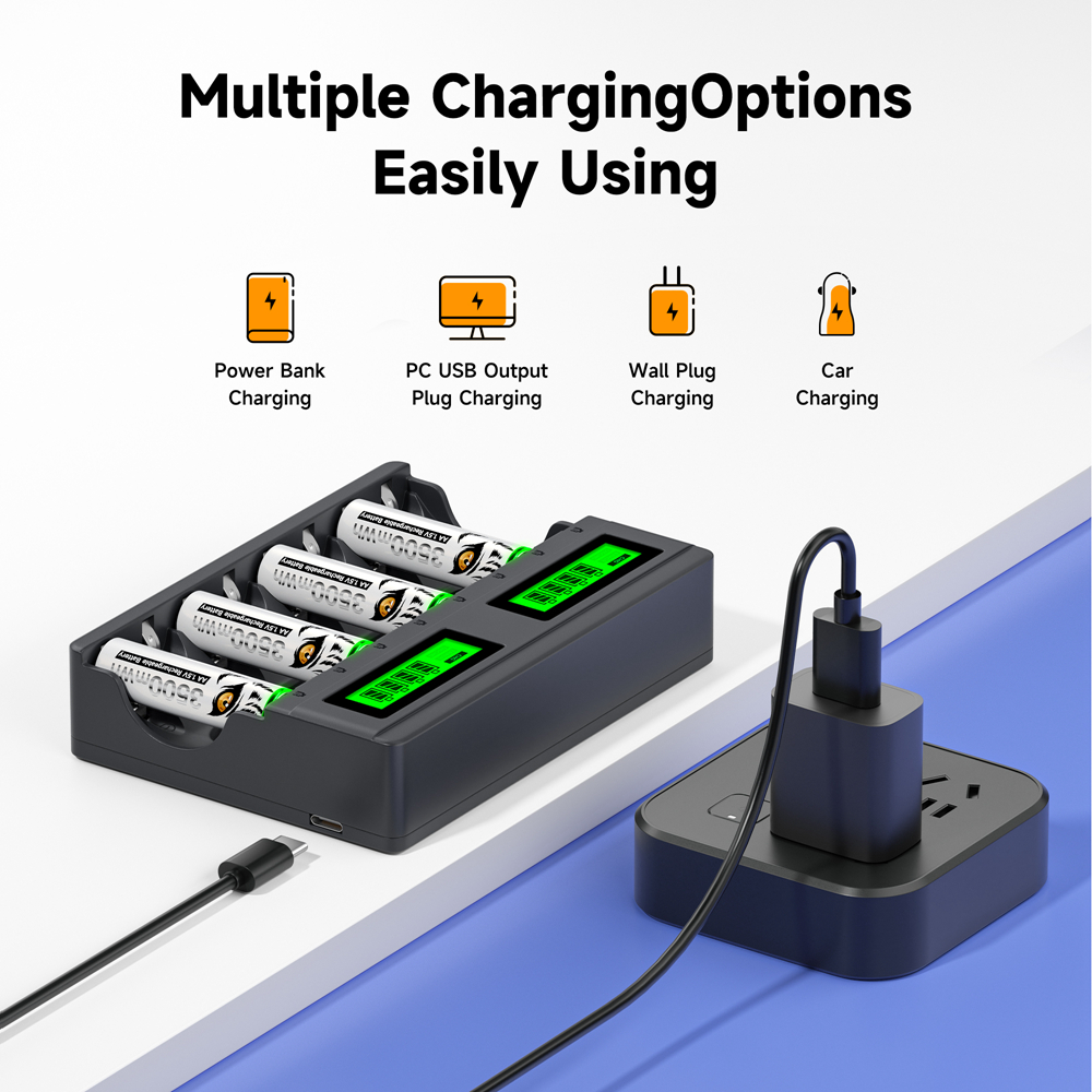PALO 4-8 Slots 1.5V AA AAA Cha - Rechargeable Battery Aa review and price