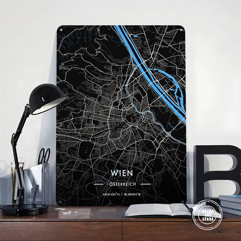 Vienna Night Map Printed Poste - Retro Gaming Vienna review and price