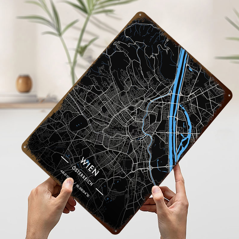 Vienna Night Map Printed Poste - Retro Gaming Vienna review and price