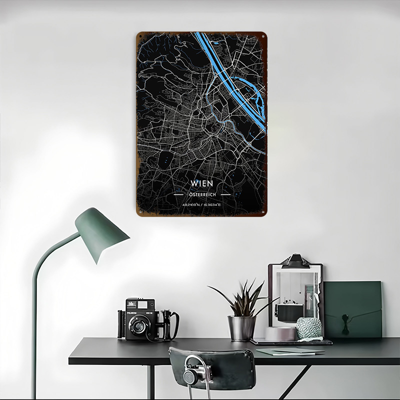 Vienna Night Map Printed Poste - Retro Gaming Vienna review and price