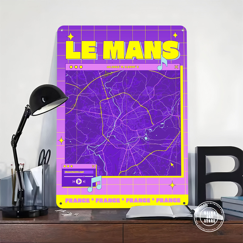 Le Mans France Map Retro Print - Retro Gaming France review and price