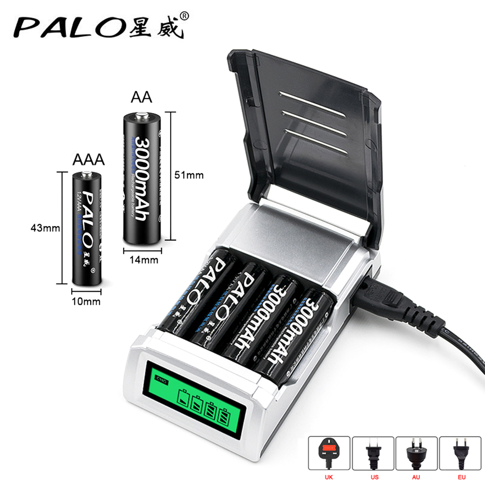PALO 4 Slots Smart LCD Display - Rechargeable Battery Aa review and price