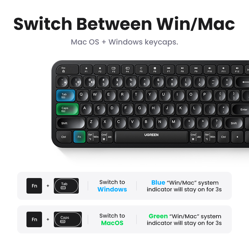 UGREEN Keyboard Wireless Bluet - Retro Gaming Mac review and price